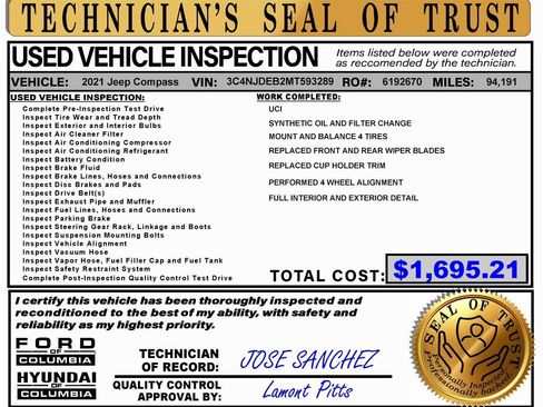 Used 2021 Jeep Compass 80th Special Edition image 2