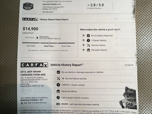 Used 2015 Jeep Grand Cherokee Overland image 16