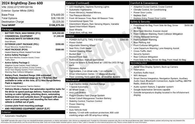 Used 2024 Chevrolet Brightdrop 600 w/ Battery Pack, Max Range AWD/4WD image 1