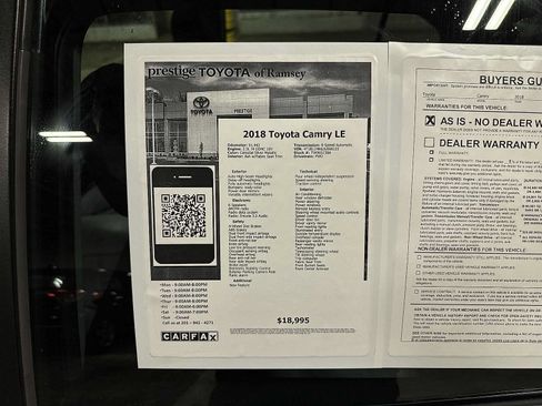 Used 2018 Toyota Camry LE FWD image 12