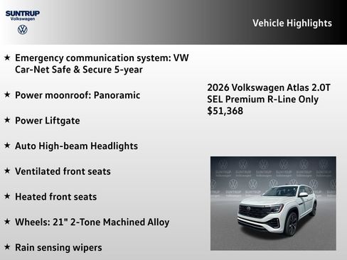 New 2026 Volkswagen Atlas SEL Premium R-Line AWD/4WD image 15