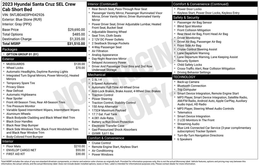 Certified 2023 Hyundai Santa Cruz SEL AWD/4WD image 24