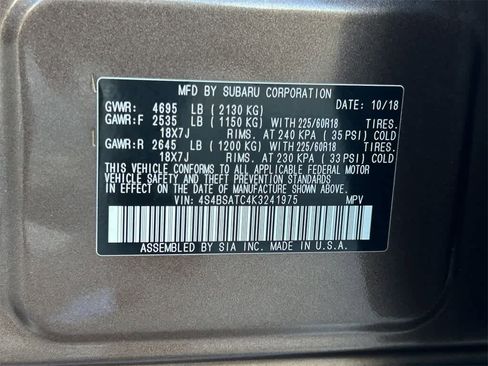 Used 2019 Subaru Outback 2.5i Touring w/ Popular Package #3A image 22