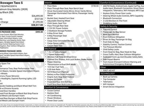 Certified 2023 Volkswagen Taos S w/ IQ Drive S Package AWD/4WD image 34