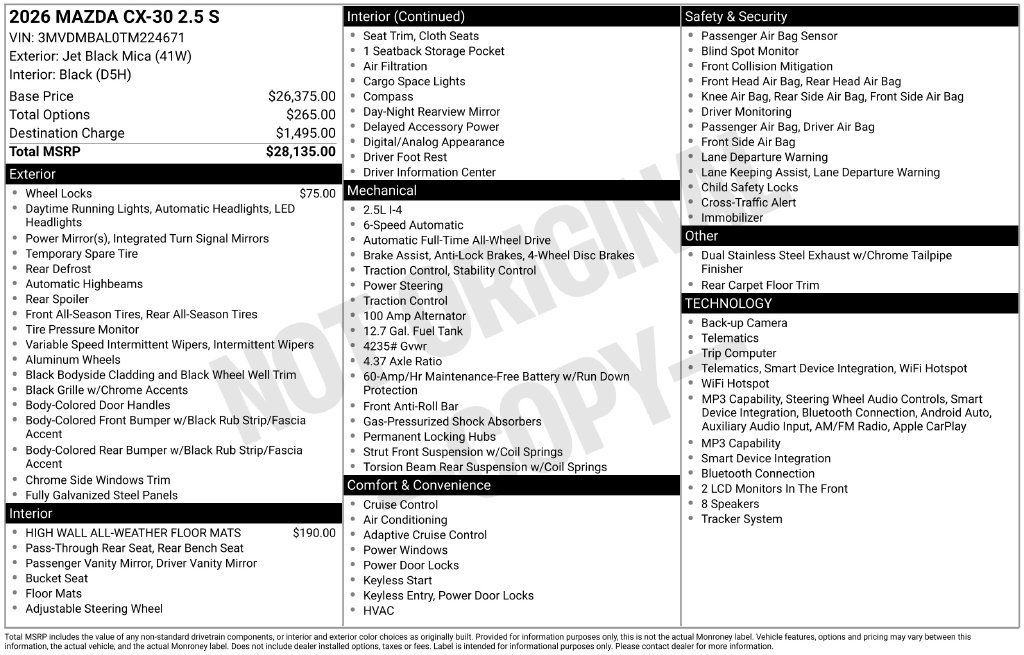 New 2026 MAZDA CX-30 AWD 2.5 S image 33