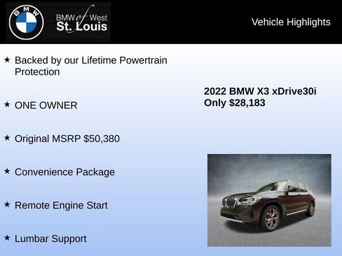 Used 2022 BMW X3 xDrive30i w/ Convenience Package image 8