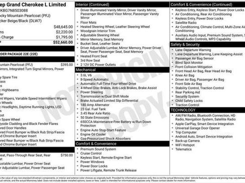 Certified 2022 Jeep Grand Cherokee L Limited AWD/4WD image 13