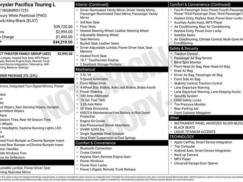 Used 2021 Chrysler Pacifica Touring-L w/ Uconnect Theater Family Group image 5