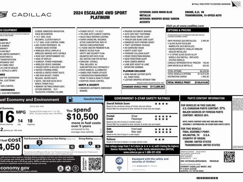 Used 2024 Cadillac Escalade Sport Platinum w/ LPO, ONYX Package image 4