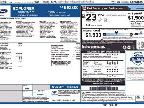 Used 2023 Ford Explorer XLT w/ Equipment Group 202A AWD/4WD image 46