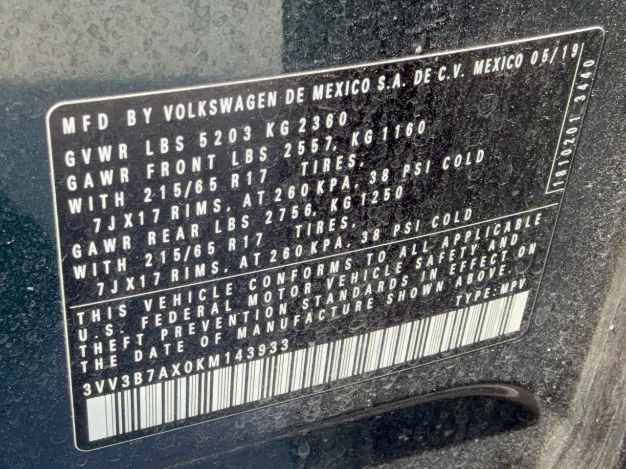 Used 2019 Volkswagen Tiguan S FWD image 31