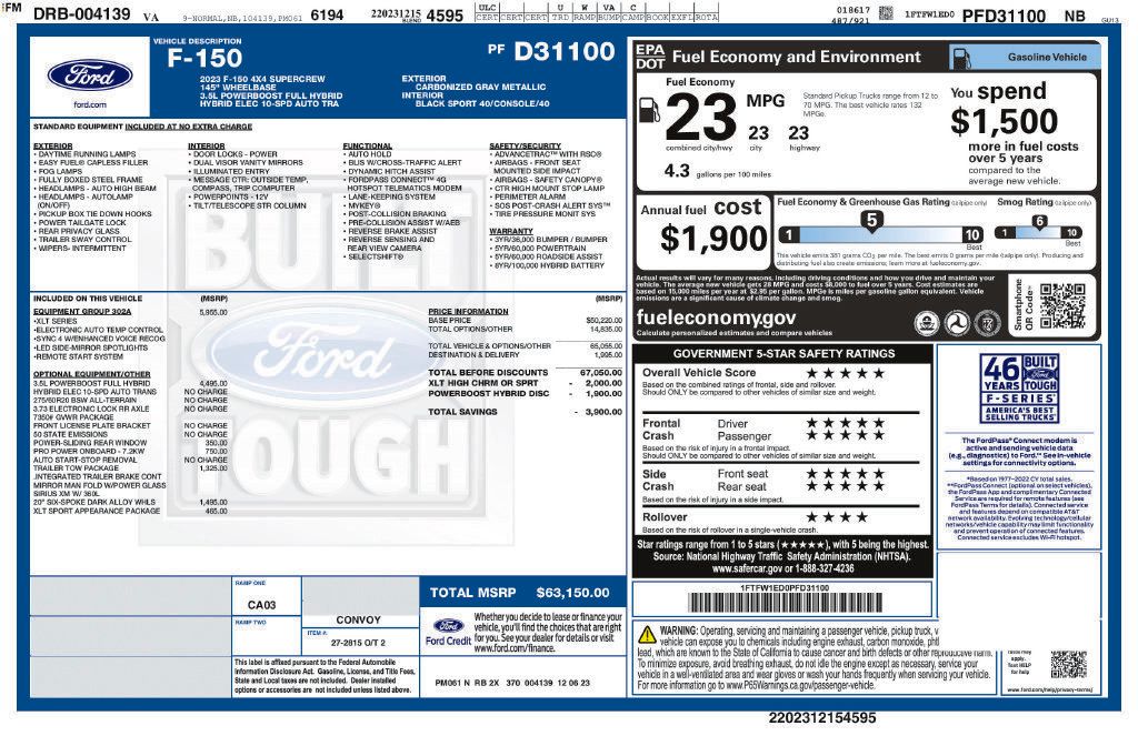 Used 2023 Ford F150 XLT w/ Equipment Group 302A High AWD/4WD image 4