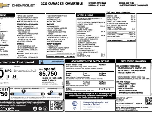 Used 2023 Chevrolet Camaro LT w/ RS Package RWD image 5