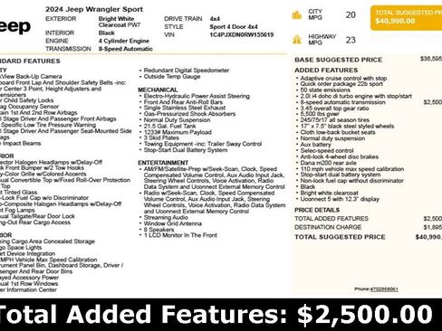 Used 2024 Jeep Wrangler Sport image 3