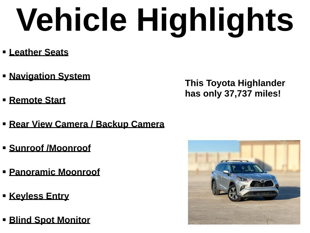 Used 2022 Toyota Highlander XLE AWD/4WD image 38