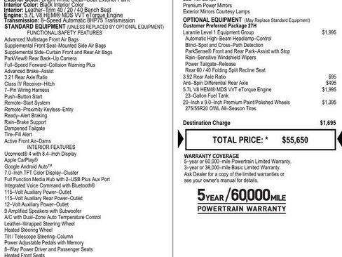 Used 2021 RAM 1500 Laramie AWD/4WD image 2
