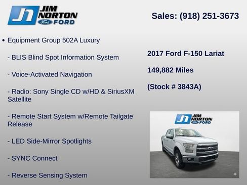 Used 2017 Ford F150 Lariat w/ Equipment Group 502A Luxury AWD/4WD image 8