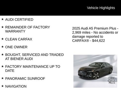 Used 2025 Audi A5 2.0T Premium Plus w/ Premium Plus image 9