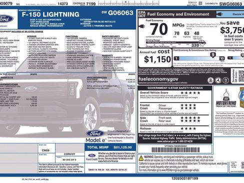 Used 2025 Ford F150 Lightning Lariat AWD/4WD image 2