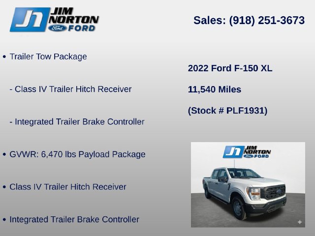 Used 2022 Ford F150 XL w/ Trailer Tow Package AWD/4WD image 8