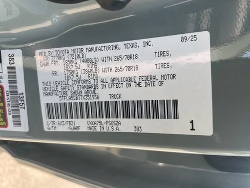 Used 2026 Toyota Tundra SR5 w/ TRD Off-Road Package AWD/4WD image 26