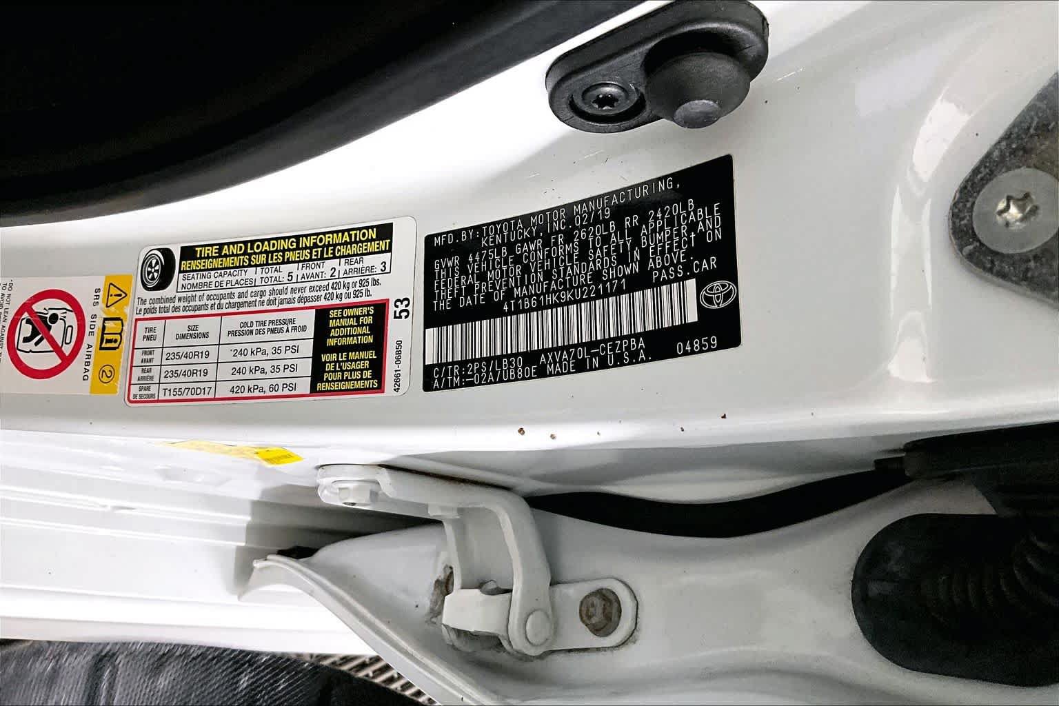 Used 2019 Toyota Camry XSE w/ Navigation Package FWD image 31