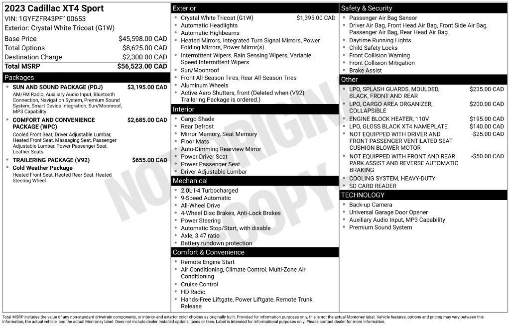Used 2023 Cadillac XT4 Sport w/ Sun And Sound Package AWD/4WD image 38