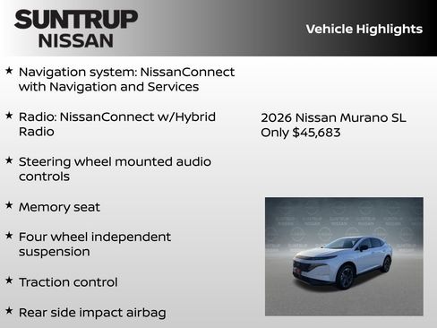 New 2026 Nissan Murano SL image 8