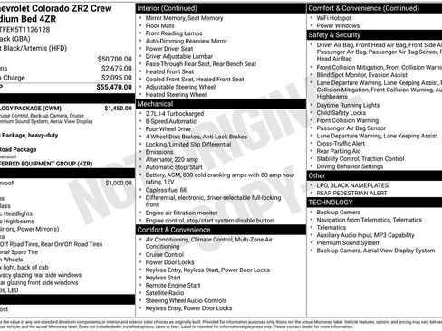 Used 2026 Chevrolet Colorado ZR2 w/ Technology Package AWD/4WD image 36