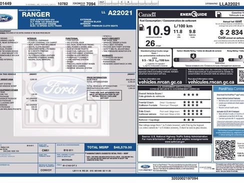 Used 2020 Ford Ranger XLT w/ Equipment Group 302A Luxury AWD/4WD image 14