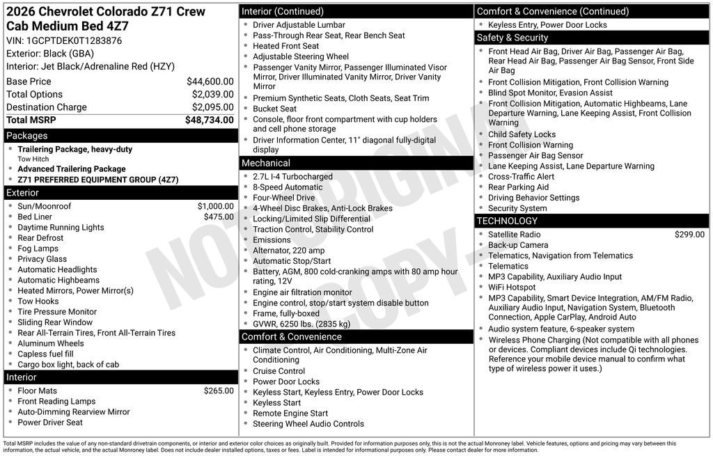 New 2026 Chevrolet Colorado Z71 AWD/4WD image 5