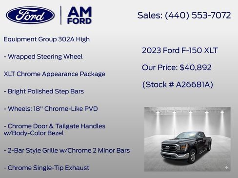 Used 2023 Ford F150 XLT w/ Equipment Group 302A High AWD/4WD image 20