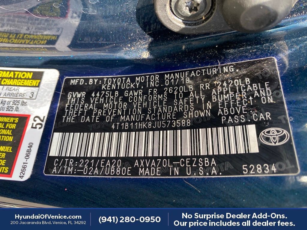Used 2018 Toyota Camry SE FWD image 22