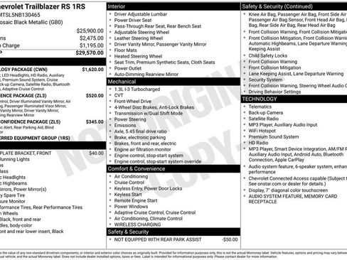 Used 2022 Chevrolet TrailBlazer RS w/ Technology Package FWD image 11