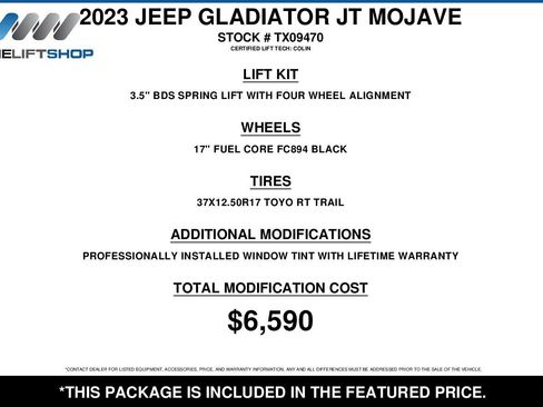 Used 2023 Jeep Gladiator Mojave w/ LED Lighting Group AWD/4WD image 2