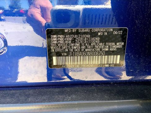 Certified 2022 Subaru WRX GT AWD/4WD image 34