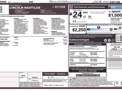 Used 2024 Lincoln Nautilus Reserve w/ Equipment Group 202A AWD/4WD image 2