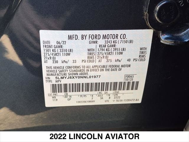 Certified 2022 Lincoln Aviator Grand Touring w/ Equipment Group 301A AWD/4WD image 28