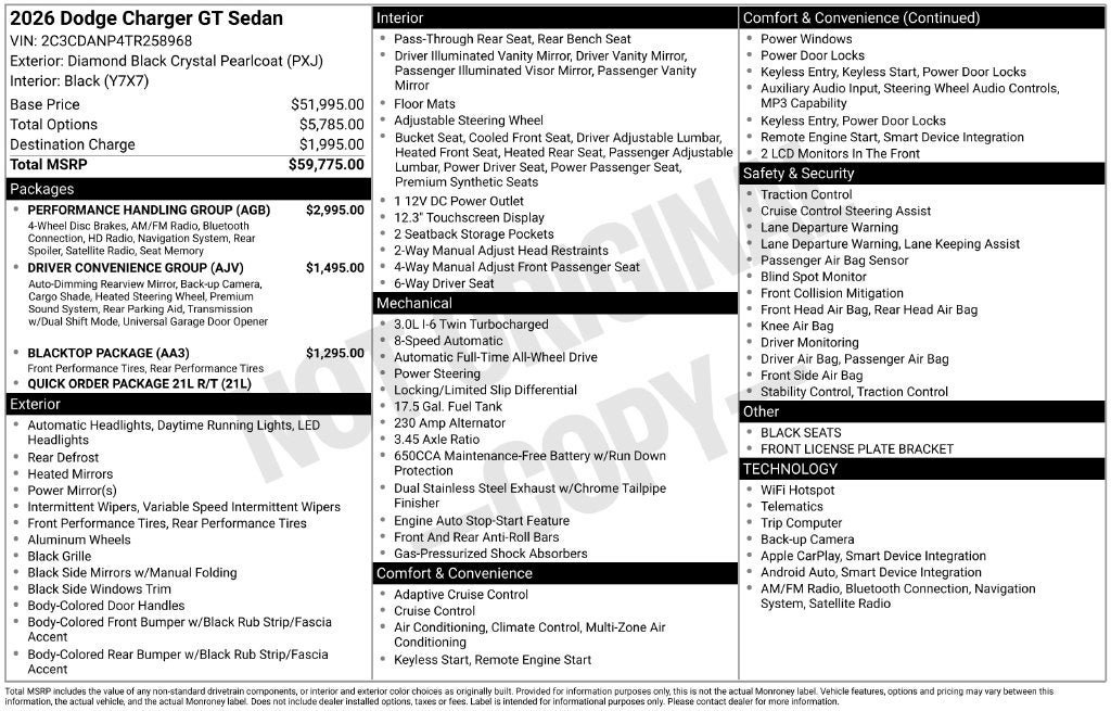 New 2026 Dodge Charger R/T w/ Performance Handling Group AWD/4WD image 9