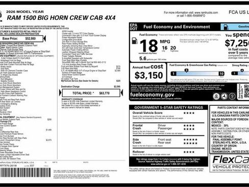 Used 2026 RAM 1500 Big Horn AWD/4WD image 1