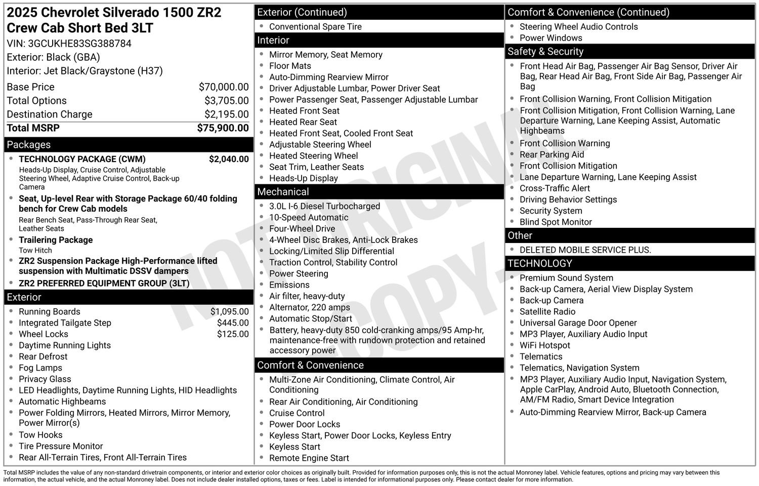Used 2025 Chevrolet Silverado 1500 ZR2 w/ Technology Package AWD/4WD image 1