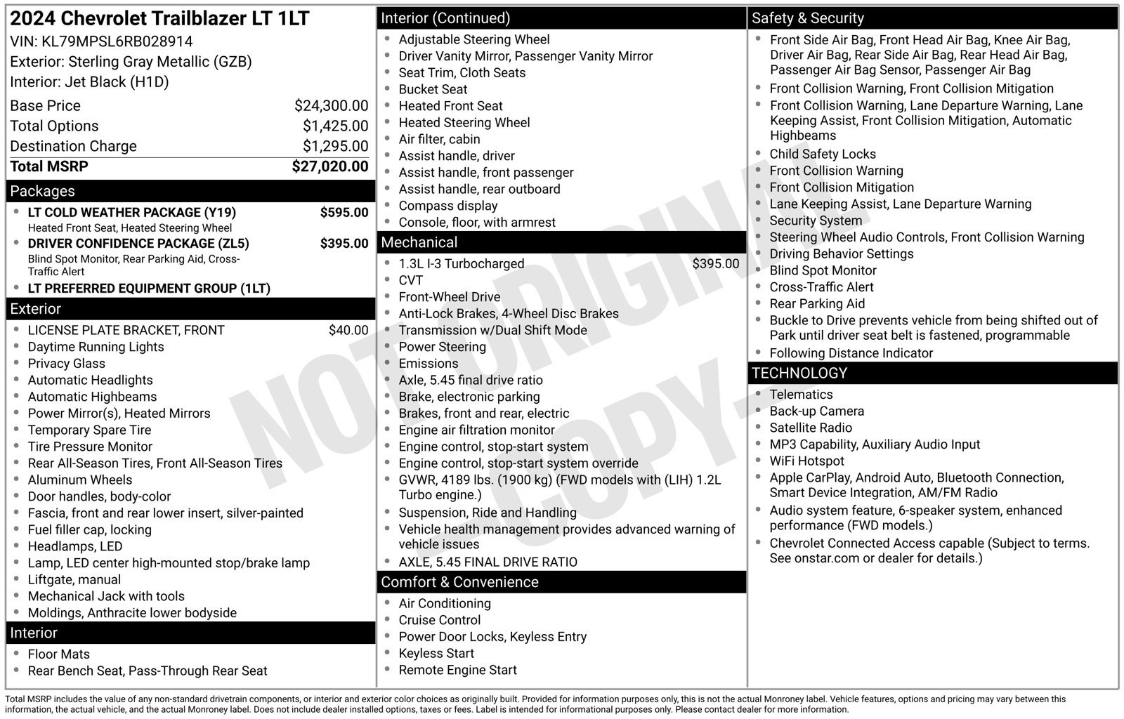 Certified 2024 Chevrolet TrailBlazer LT w/ LT Cold Weather Package FWD image 36