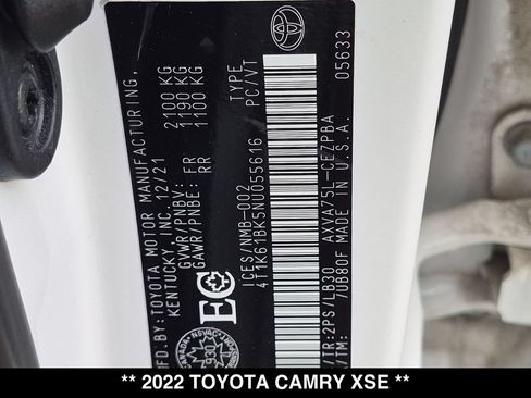 Used 2022 Toyota Camry XSE AWD/4WD image 29