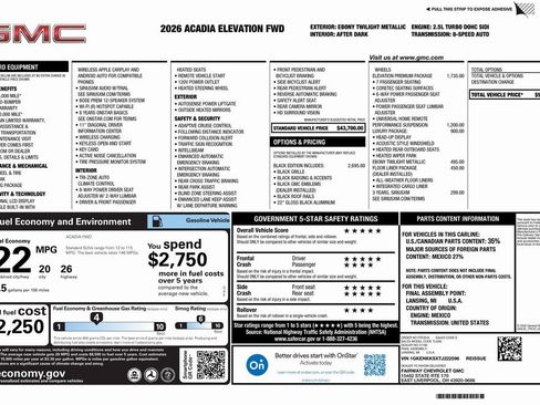 New 2026 GMC Acadia Elevation w/ Black Edition image 4