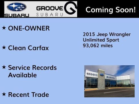 Used 2015 Jeep Wrangler Unlimited Sport w/ Quick Order Package 24S AWD/4WD image 2