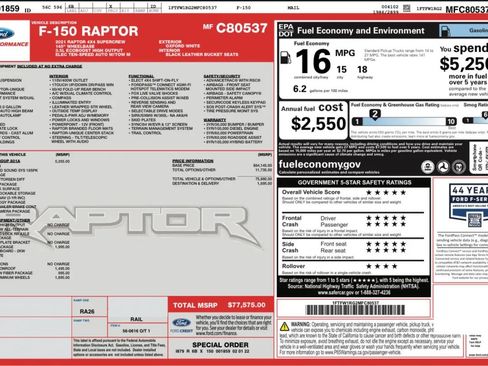 Used 2021 Ford F150 Raptor w/ Equipment Group 801A High image 47