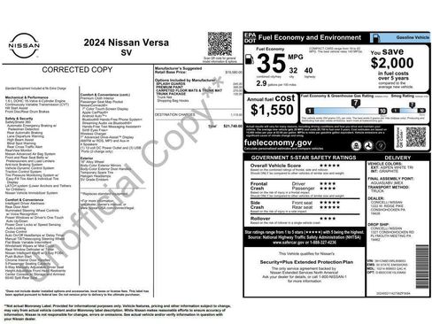 Used 2024 Nissan Versa SV w/ Trunk Package image 32