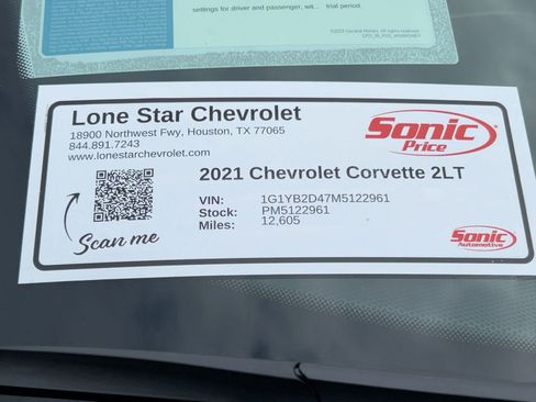 Certified 2021 Chevrolet Corvette Stingray Preferred Cpe w/ Z51 Performance Package image 32