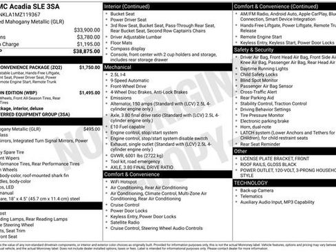 Used 2021 GMC Acadia SLE w/ Driver Convenience Package FWD image 3