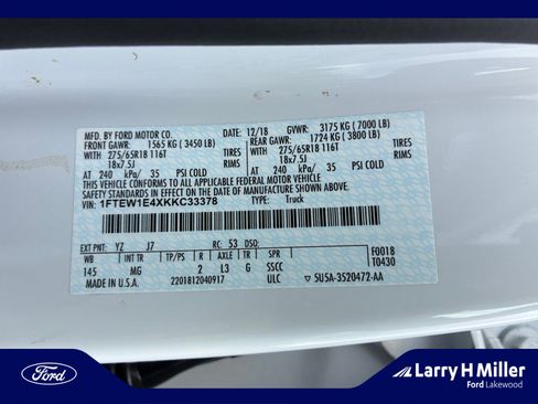 Used 2019 Ford F150 XLT w/ Equipment Group 302A Luxury image 23